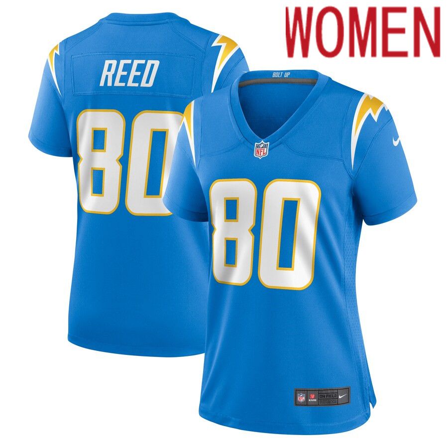 Women Los Angeles Chargers 80 Joe Reed Nike Powder Blue Home Game Player NFL Jersey